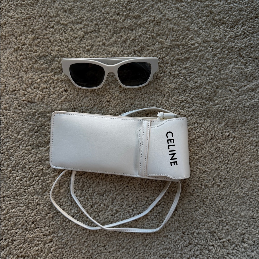 Celine White Sunglasses and Crossbody Bag